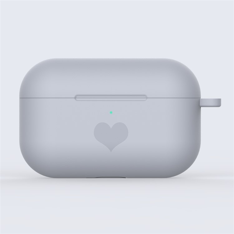 Auriculares De Silicona Caso Decoración Del Corazón Del Amor Con El Gancho Para La Manzana Airpods Pro - Gris-1