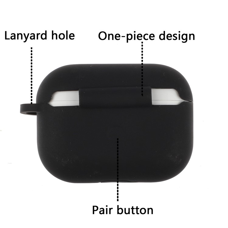 Cute Simple Soft TPU Pure Color Case for Apple AirPods Pro - Black-3