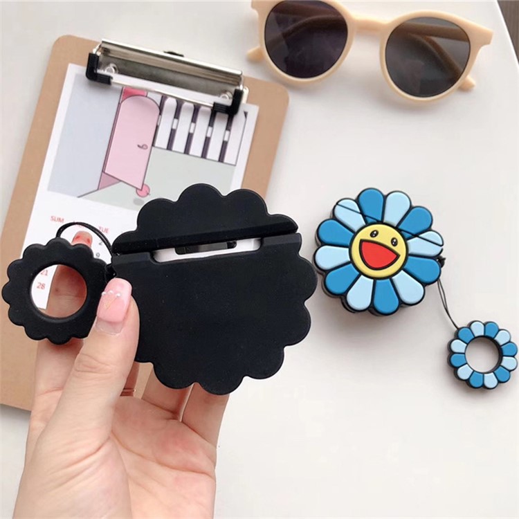 Sunflower Silicone Case for Apple AirPods with Wireless Charging Case (2019) / AirPods with Charging Case (2019) (2016) - Blue-2