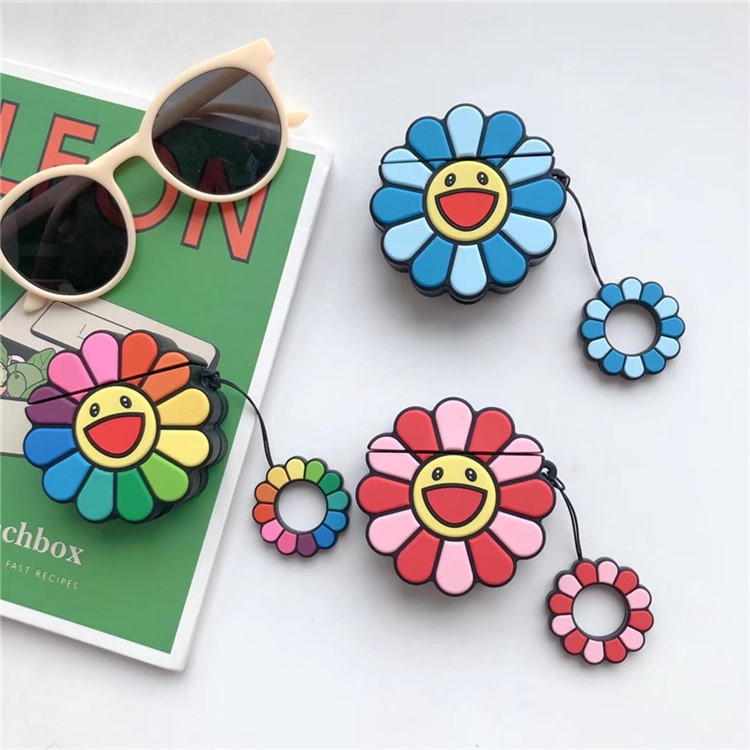 Sunflower Silicone Case for Apple AirPods with Wireless Charging Case (2019) / AirPods with Charging Case (2019) (2016) - Blue-6