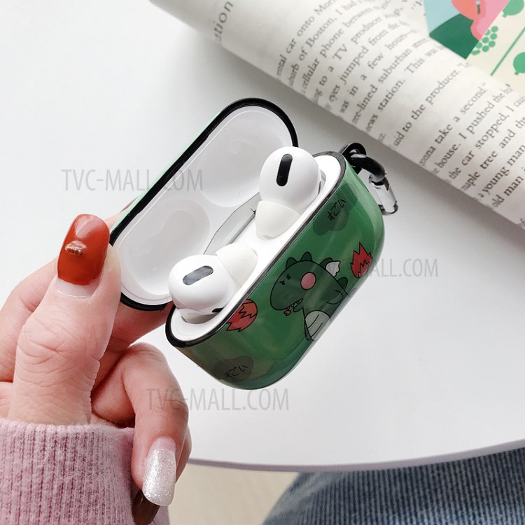 Mignon Dinosaure Cracheur De Feu Impression Shell PC Pour Apple AirPod Pro - Vert-3