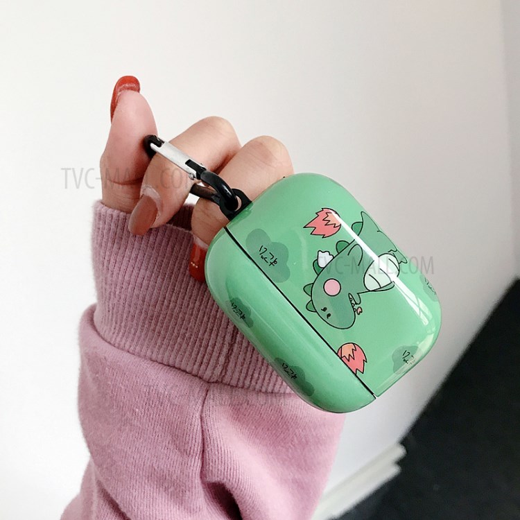 Mignon Dinosaure Cracheur De Feu Impression Shell PC Pour Apple AirPod Pro - Vert-4