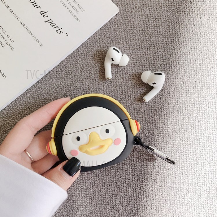 Cute 3D Penguin Shape Silicone Shell Cover for Apple AirPods Pro-5