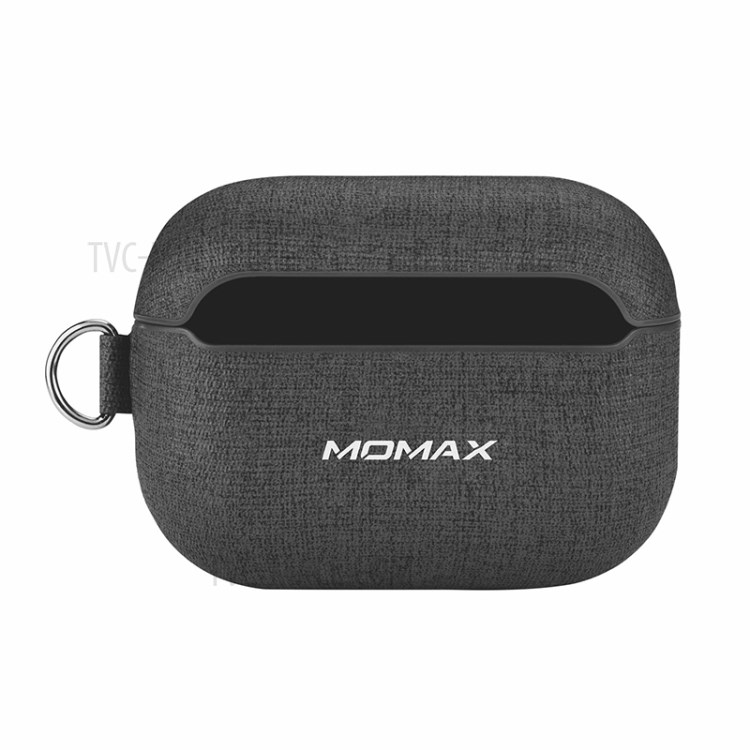 MOMAX PC + Couro Caso Capa Protetora Para Maçã Airpods Pro - Cinza Escuro-3