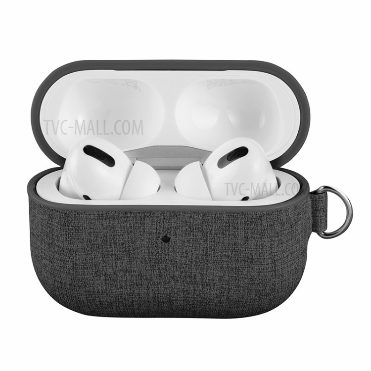 MOMAX PC + Couro Caso Capa Protetora Para Maçã Airpods Pro - Cinza Escuro-8