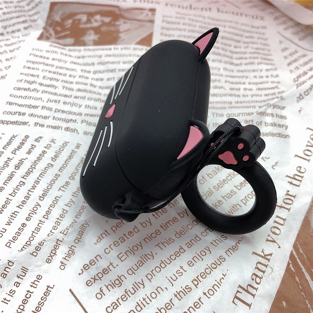 Caricatura Caso Fones De Ouvido Forma De Silicone Para Apple Airpods Pro - Gato Preto-2