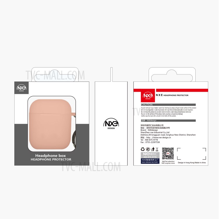 NXE TPU Con La Cáscara De Hebilla Para Airpods Manzana Con El Caso De Carga Inalámbrica (2019) / Airpods Con El Caso (2019) De Carga (2016) - Rosado-6