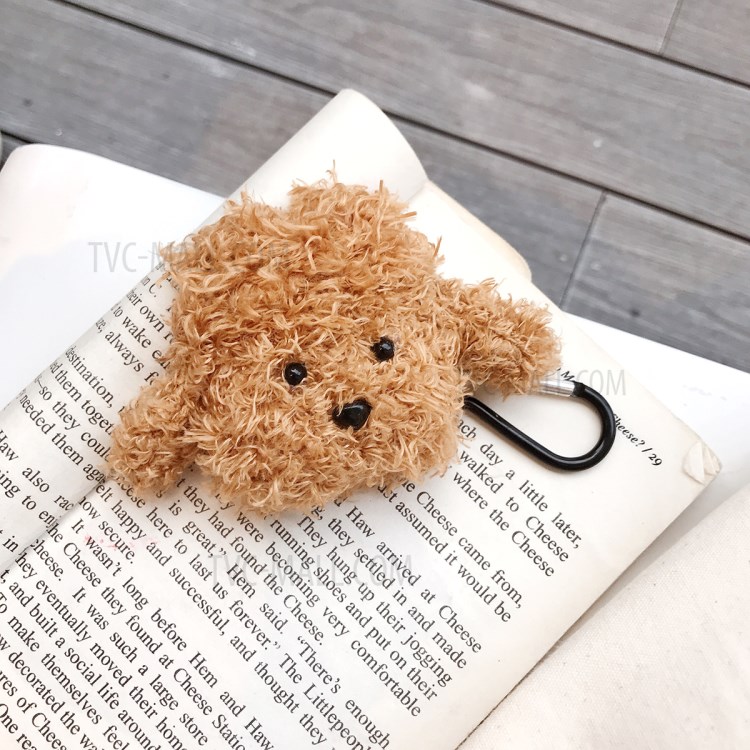 Plush Puppy Shaped Case for AirPods with Charging Case (2019)/(2016)/Wireless Charging Case (2019) - Dark Brown-12