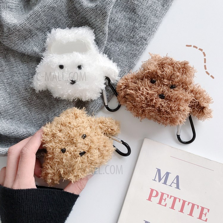Plush Puppy Shaped Case for AirPods with Charging Case (2019)/(2016)/Wireless Charging Case (2019) - Dark Brown-14