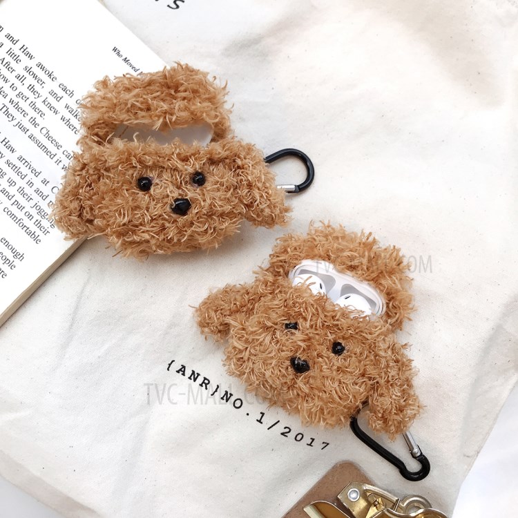 Plush Puppy Shaped Case for AirPods with Charging Case (2019)/(2016)/Wireless Charging Case (2019) - Dark Brown-8