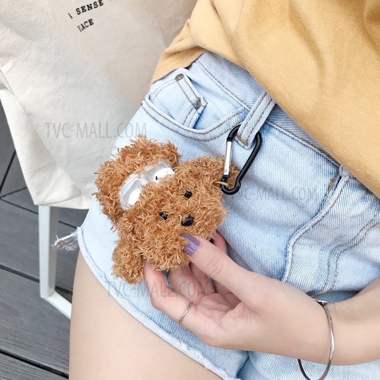 Plush Puppy Shaped Case for AirPods with Charging Case (2019)/(2016)/Wireless Charging Case (2019) - Dark Brown-9