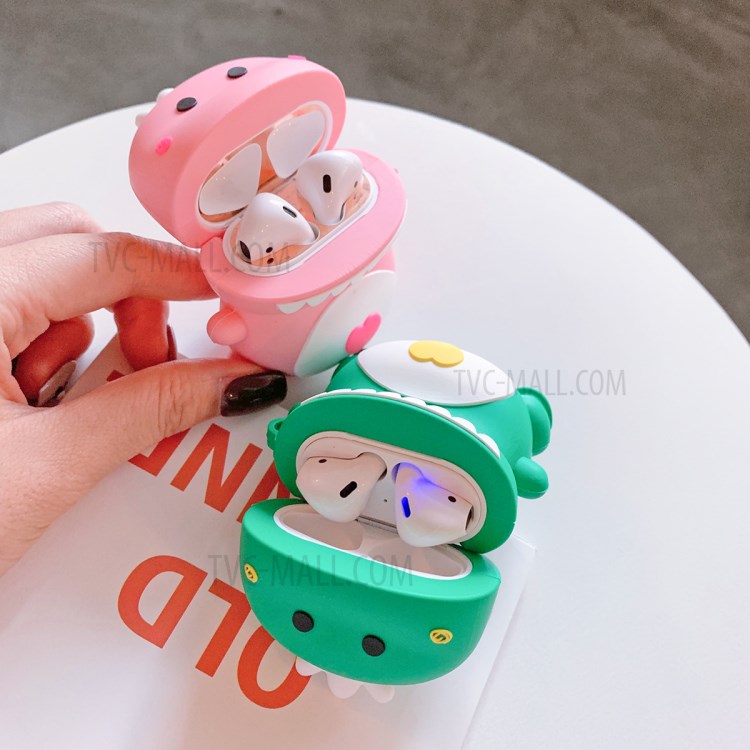 Cartoon Shaped Design Silicone Earphone Case Cover for Huawei Freebuds 2/2 Pro - Green Dinosaur-4