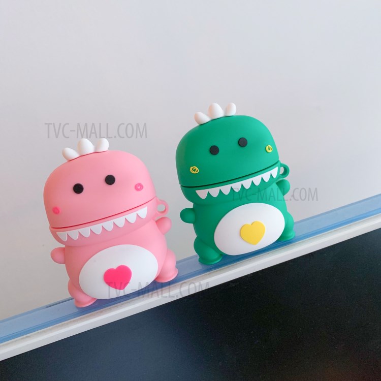 Cartoon Shaped Design Silicone Earphone Case Cover for Huawei Freebuds 2/2 Pro - Green Dinosaur-6