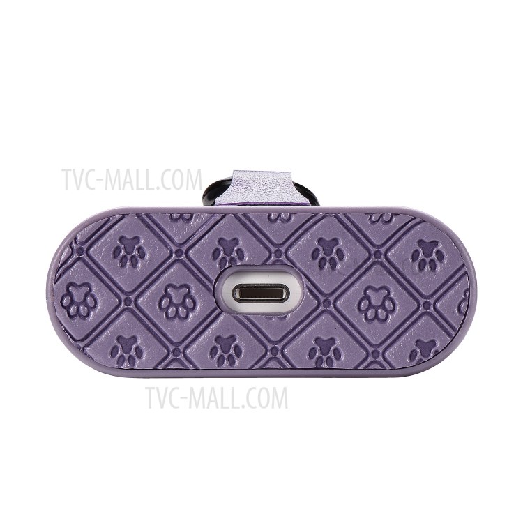 Отпечаток Коготь PU Кожа С Покрытием ТПУ Защитный Чехол С Крючком Для Яблока Airpods Про - Фиолетовый-14