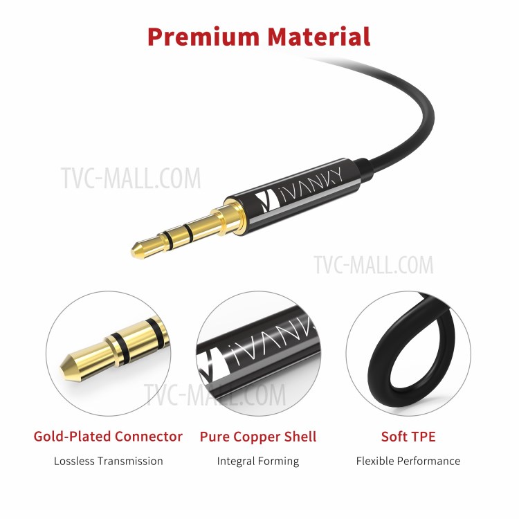 Ivanky AC02 3,5 mm Aux Cabo de Aux Audio Auxiliar Cabo, 2,4m-6