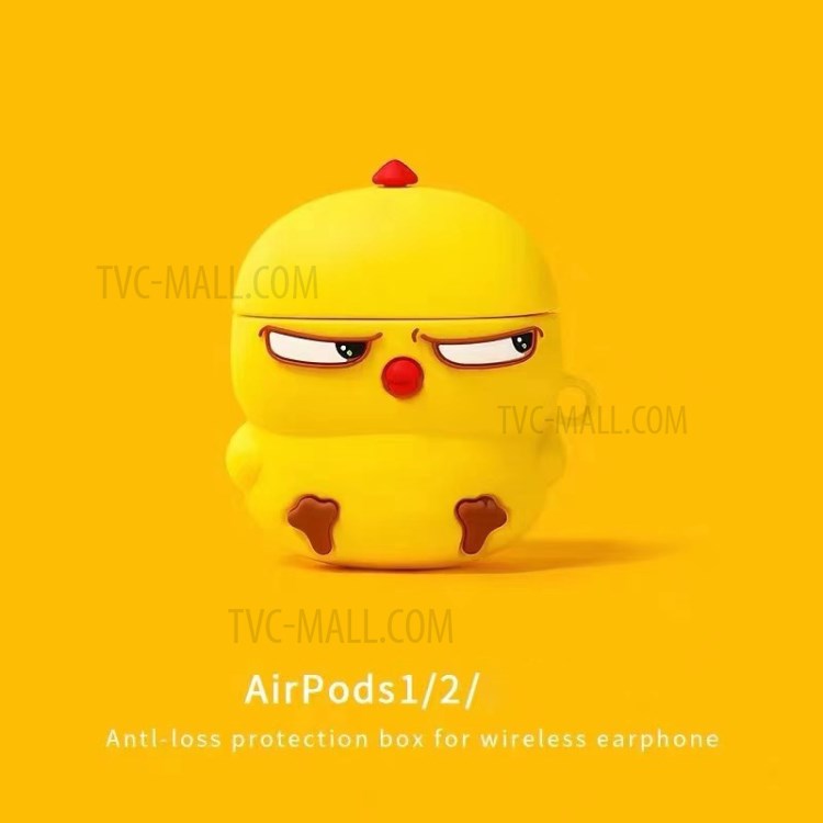 Cartoon Cut Chick Appearance Earphone Charging Case Protector Cover for Apple AirPods with Charging Case (2016)/Charging Case (2019)/Wireless Charging Case (2019)-2