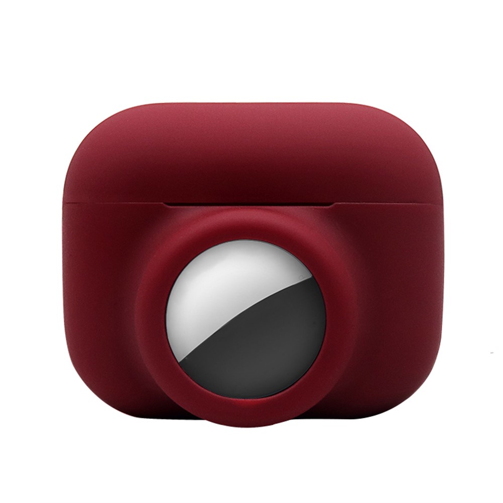 Caso De Capa Protetora De Silicone 2-em-1 Para Airtop Da Apple Airpods Pro - Vinho Vermelho-2