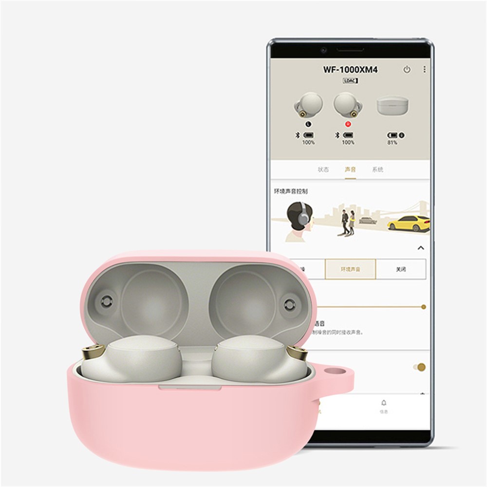 Soft Silicone Protective Case Wireless Bluetooth Earphone Dustproof Cover for Sony WF-1000XM4 - Pink-5