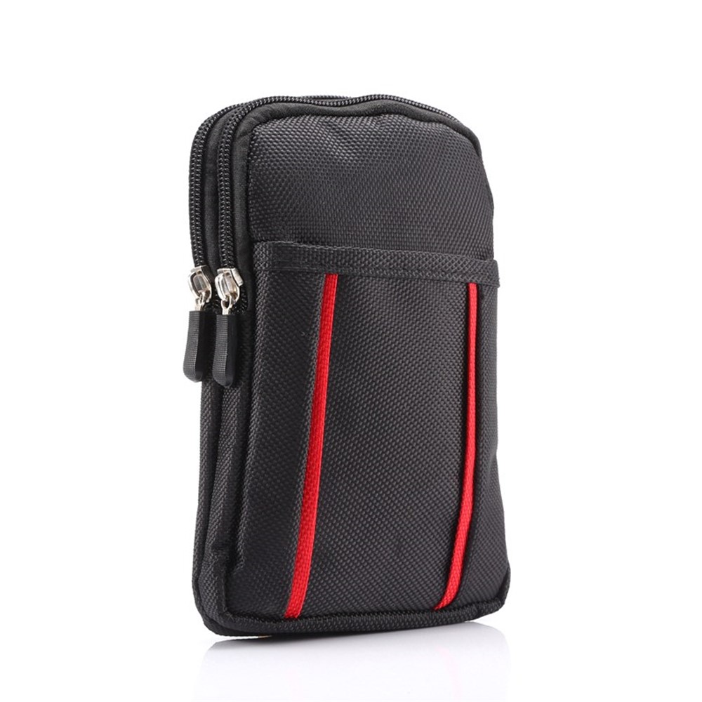 6,3-Zoll-Handytasche Sports Klettern Taille Hängende Beutel Für IPhone 12 Pro Max / Samsung M21s / Huawei Nova 8 SE Etc, Größe: 17,5 X 11 X 2cm - Schwarz / Rot-2