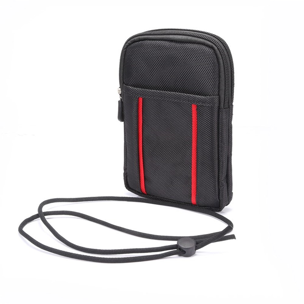 Se Divierte La Bolsa Del Bolso De La Cintura Con La Hebilla Para El Iphone 6 Más / Samsung S6 / Note 4 Etc, Tamaño: 17,5 X 11 X 2 Cm - Negro / Rojo-5