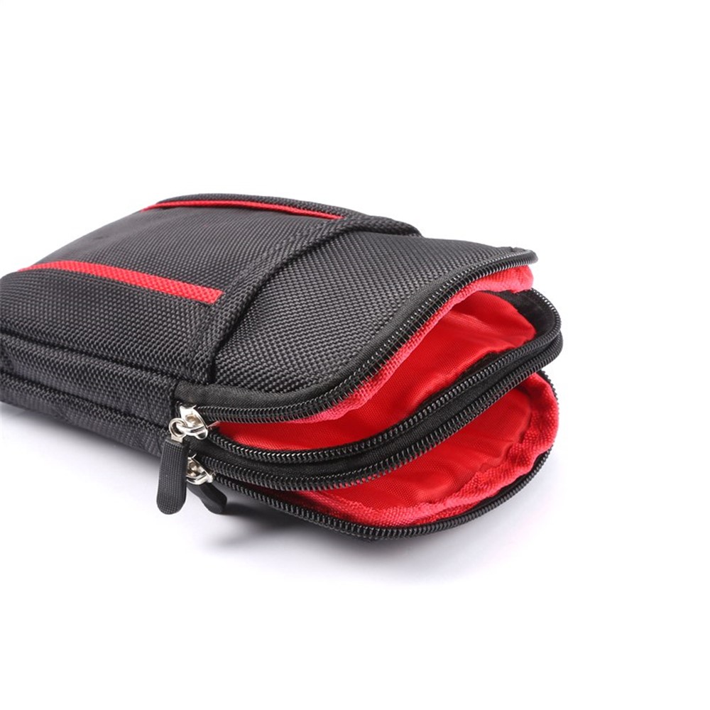 6,3-Zoll-Handytasche Sports Klettern Taille Hängende Beutel Für IPhone 12 Pro Max / Samsung M21s / Huawei Nova 8 SE Etc, Größe: 17,5 X 11 X 2cm - Schwarz / Rot-8