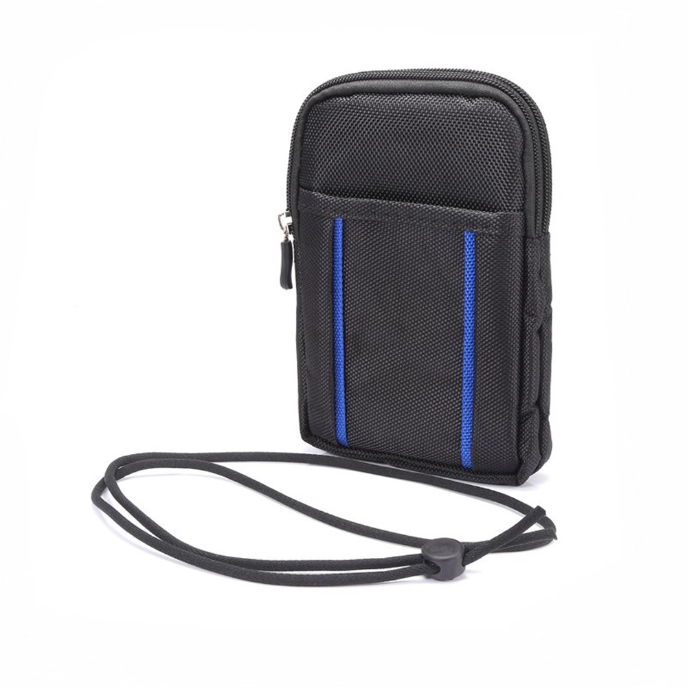 6.3 Pouces Sac De Téléphone Portable Sports Escalade Taille Suspendue Pochette Pour IPhone 12 Pro Max / Samsung M21S / Huawei Nova 8 SE, Etc. Taille: 17.5 X 11 X 2cm - Le Noir / Bleu-5