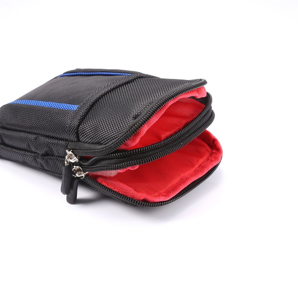 Borsa con borsa in vita sportiva con fibbia per iPhone 6 Plus / Samsung S6 / Nota 4 ecc, Dimensione: 17,5 x 11 x 2cm - Nero / Blu-7