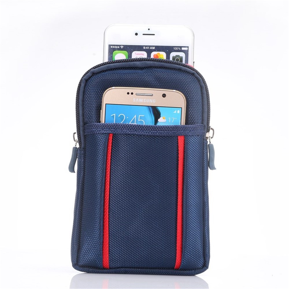 Saco de cintura de alpinismo para iPhone 6 Plus / Samsung S6 / Note 4 etc, Tamanho: 17.5 x 11 x 2cm - Azul / Vermelho-3