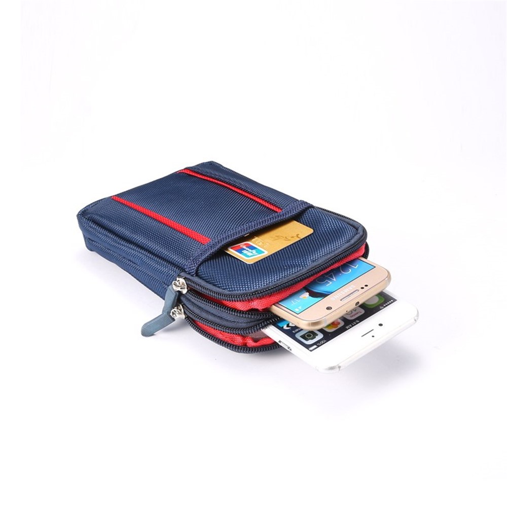 Saco de cintura de alpinismo para iPhone 6 Plus / Samsung S6 / Note 4 etc, Tamanho: 17.5 x 11 x 2cm - Azul / Vermelho-5