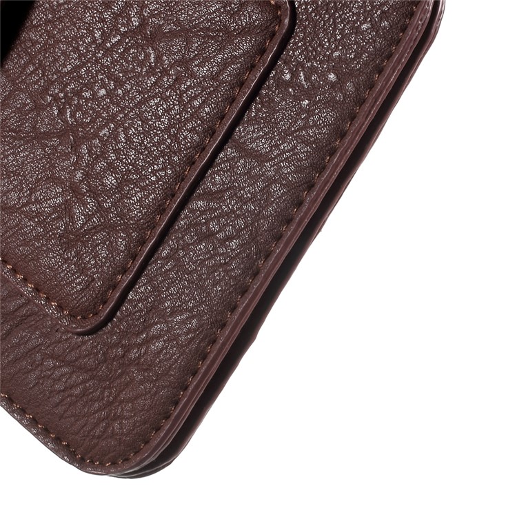 Universelle 6,3-Zoll-Dual-Layer-Ledertasche Mit Gürtelschlaufe Für Das IPhone XS / 8 Plus Usw., Größe: 17 X 10,5 Cm - Kaffee-6