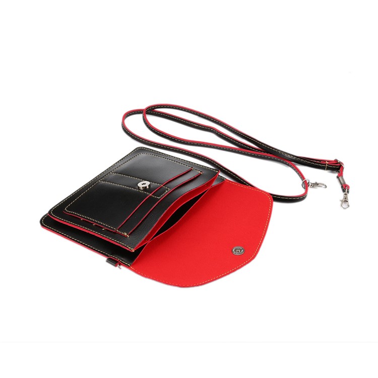 Ledertasche Mit Mehreren Fächern Für IPhone 7 Plus / 6 S Plus / Galaxy S7 Rand, Größe: 17 X 12,5 X 0,8 Cm - Schwarz-6