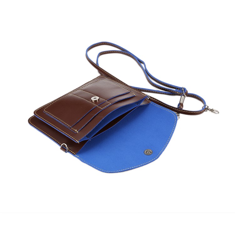 Multiple Compartments Leather Pouch Bag for iPhone 7 Plus/ 6s Plus/ Galaxy S7 edge, Size: 17 x 12.5 x 0.8cm - Brown-6