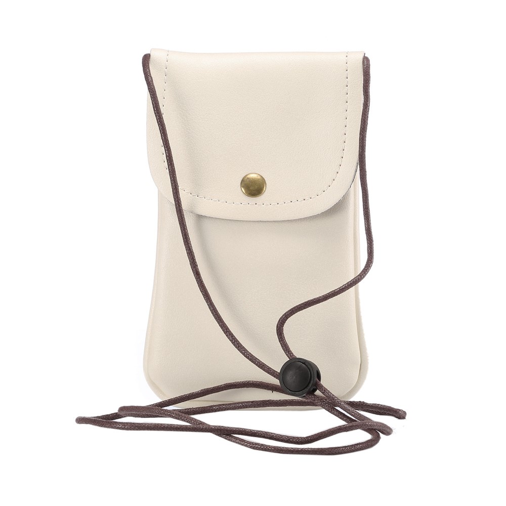 PU Leather Pouch Case with Strap for iPhone 8 Plus / X / 8/ 6s Plus / Samsung Galaxy S7 edge, Size: 16.5 x 9.5cm - White-2