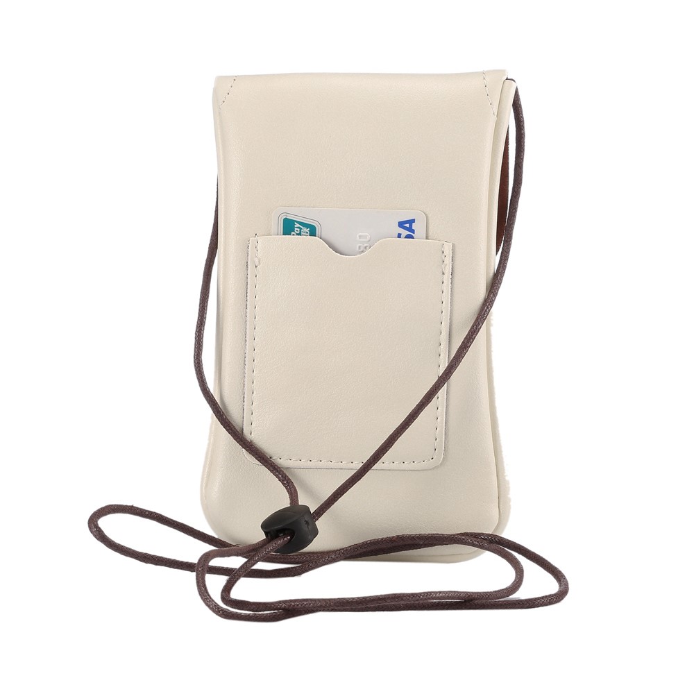 PU Leather Pouch Case with Strap for iPhone 8 Plus / X / 8/ 6s Plus / Samsung Galaxy S7 edge, Size: 16.5 x 9.5cm - White-3