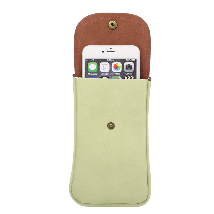 PU Leather Pouch Case with Strap for iPhone 8 Plus / X / 8/ 6s Plus / Samsung Galaxy Note5, Size: 16.5 x 9.5cm - Green-4