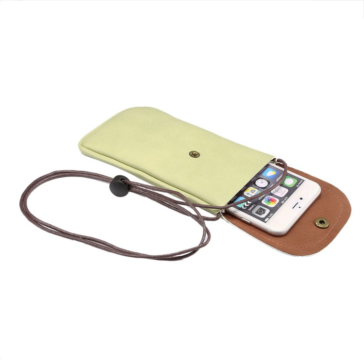 PU Leather Pouch Case with Strap for iPhone 8 Plus / X / 8/ 6s Plus / Samsung Galaxy Note5, Size: 16.5 x 9.5cm - Green-5