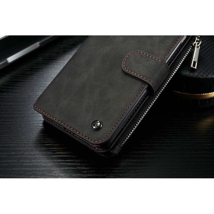CASEME 14 Slots Wallet Detachable 2-in-1 for iPhone 6s 6 Genuine Split Leather Case - Black-10