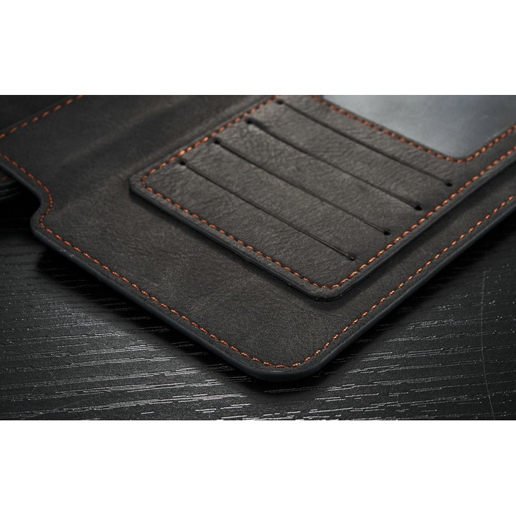 CASEME 2-in-1 Detachable 14 Slots Wallet Genuine Split Leather Case for iPhone 6s Plus / 6 Plus - Black-11