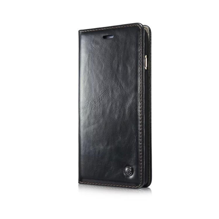 CASEME Oil Wax Wallet Leather Flip Stand Case for iPhone 6s / 6 - Black