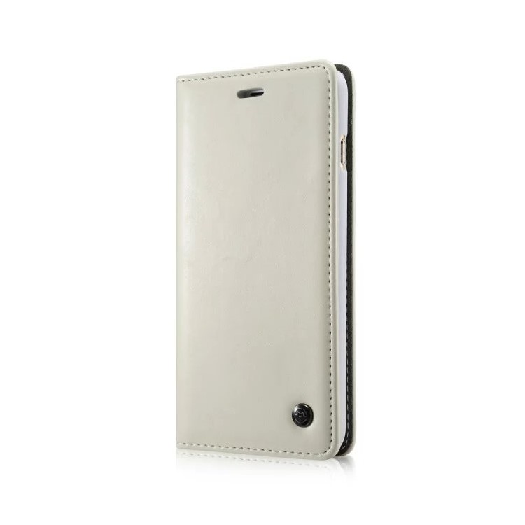 CASEME Oil Wax Wallet Leather Flip Stand Case for iPhone 6s / 6 - White
