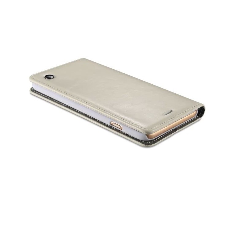 CASEME Oil Wax Carteira Leather Flip Stand Case para iPhone 6s / 6 - Branco-9
