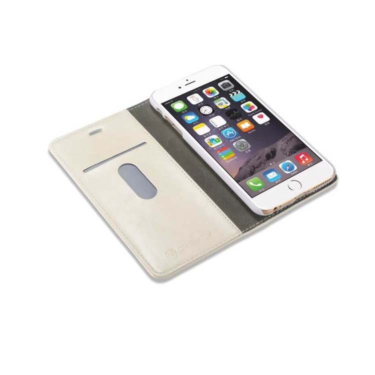 CASEME Oil Wax Carteira Leather Flip Stand Case para iPhone 6s / 6 - Branco-10