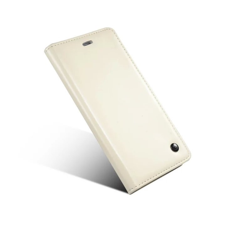 CASEME Oil Wax Carteira Leather Flip Stand Case para iPhone 6s / 6 - Branco-3