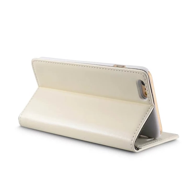 CASEME Oil Wax Carteira Leather Flip Stand Case para iPhone 6s / 6 - Branco-6