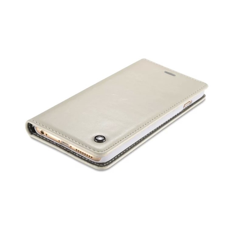 CASEME Oil Wax Carteira Leather Flip Stand Case para iPhone 6s / 6 - Branco-8