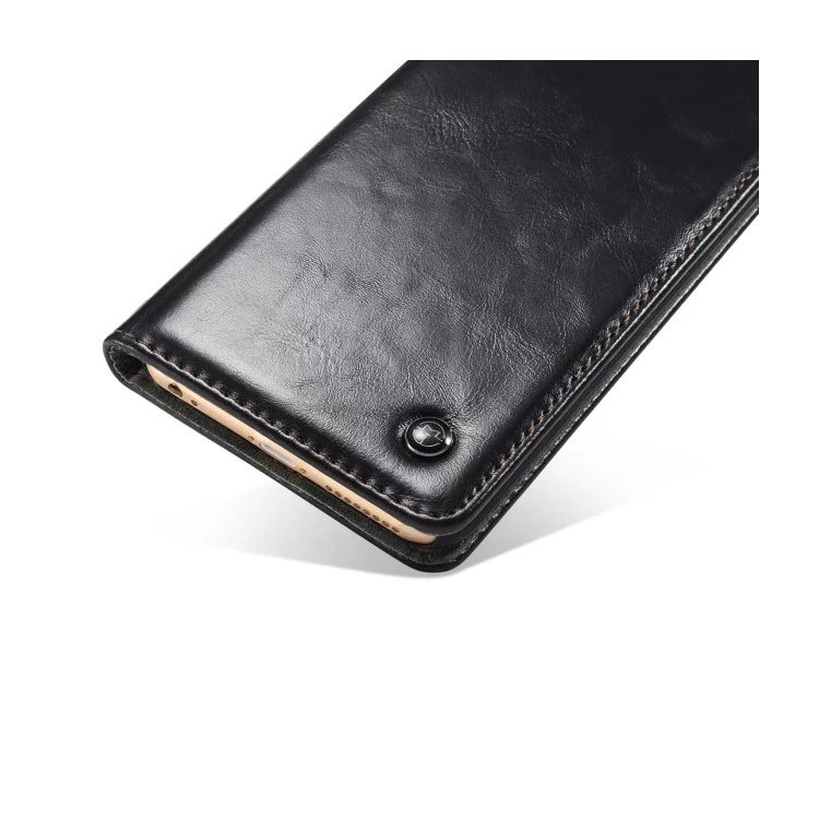 CASEME Кожаный Футляр Для Кошелька С Маслом Для Iphone 6s Plus / 6 Плюс - Черный-12