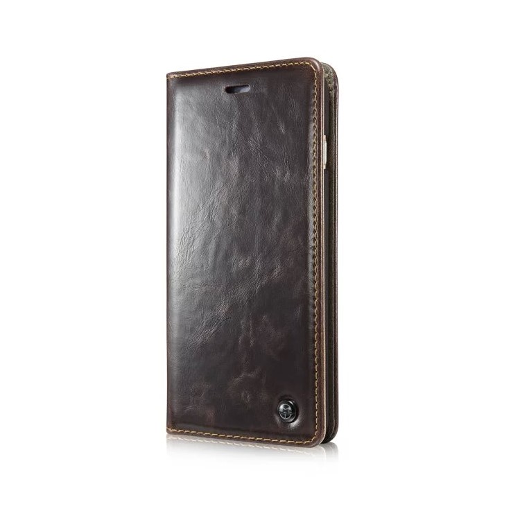 CASEME Oil Wax Card Holder Leather Phone Case for iPhone 6s Plus / 6 Plus - Brown