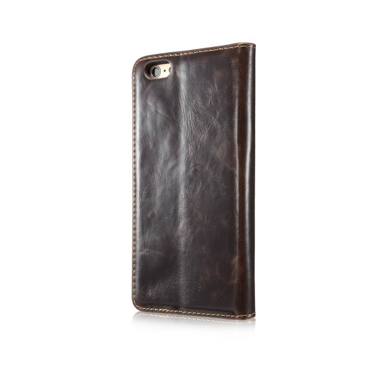 Wax Oil CASEME Card Case Titular Couro telefone para iPhone 6s Plus / 6 Plus - Brown-2
