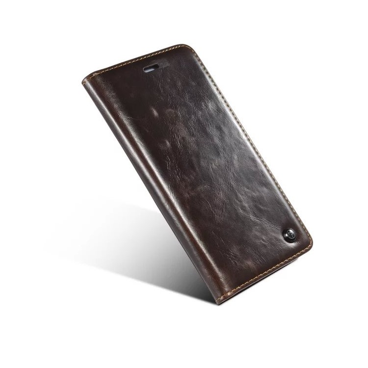 Wax Oil CASEME Card Case Titular Couro telefone para iPhone 6s Plus / 6 Plus - Brown-3