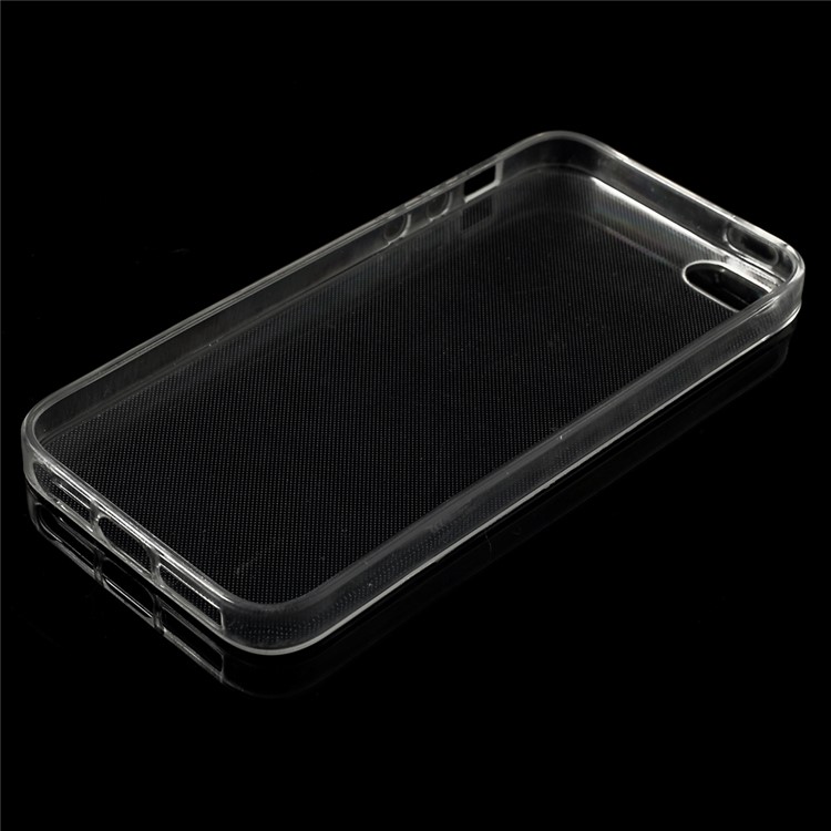 Tampa de Estojo de TPU Suave e Brilhante Para Iphone SE 5s 5 - Transparente